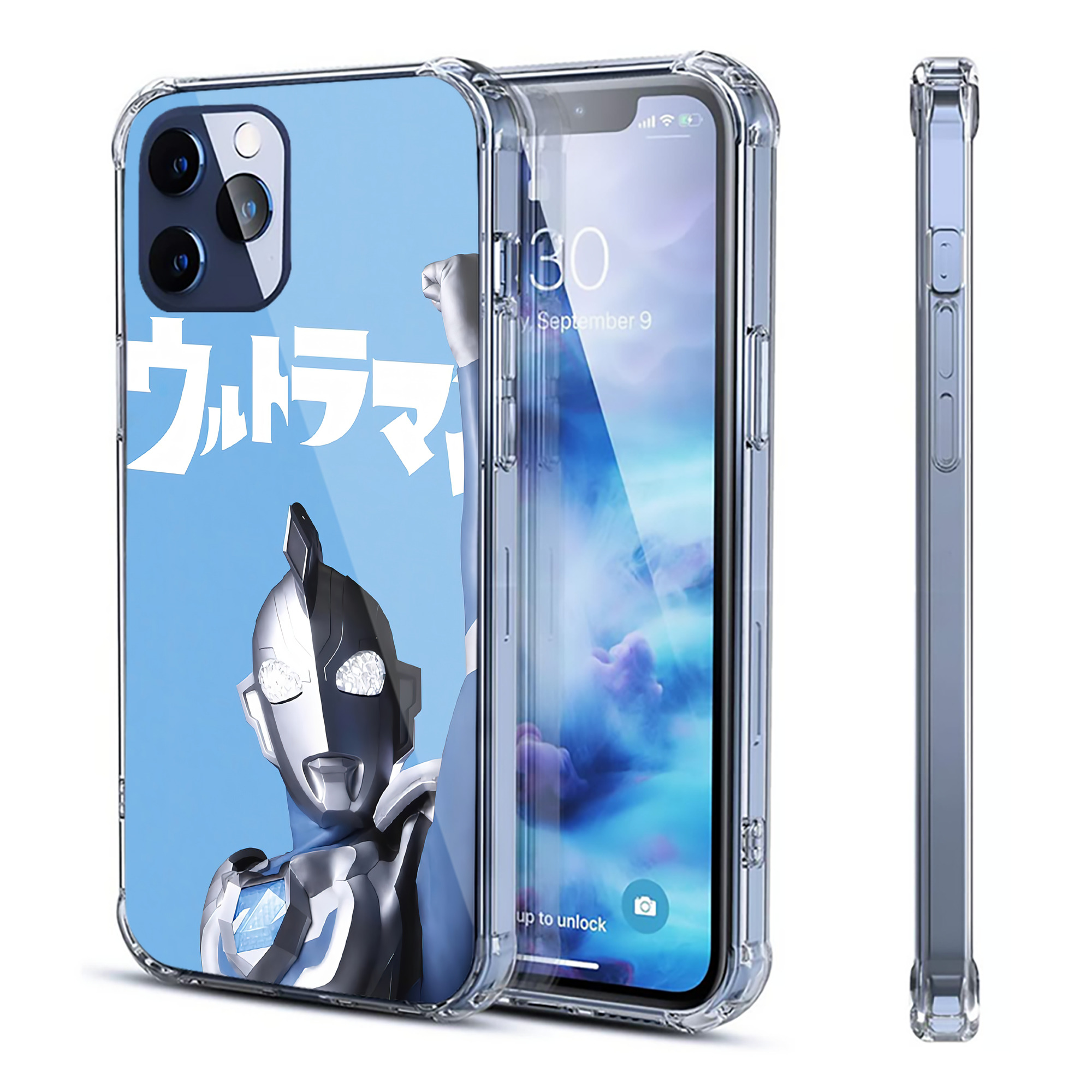 （画像用） ウルトラマン Ultraman 【iPhone 12シリーズ対応】透明スマホケース（クリアソフトケース）